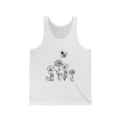 Flower and Bee Jersey Tank