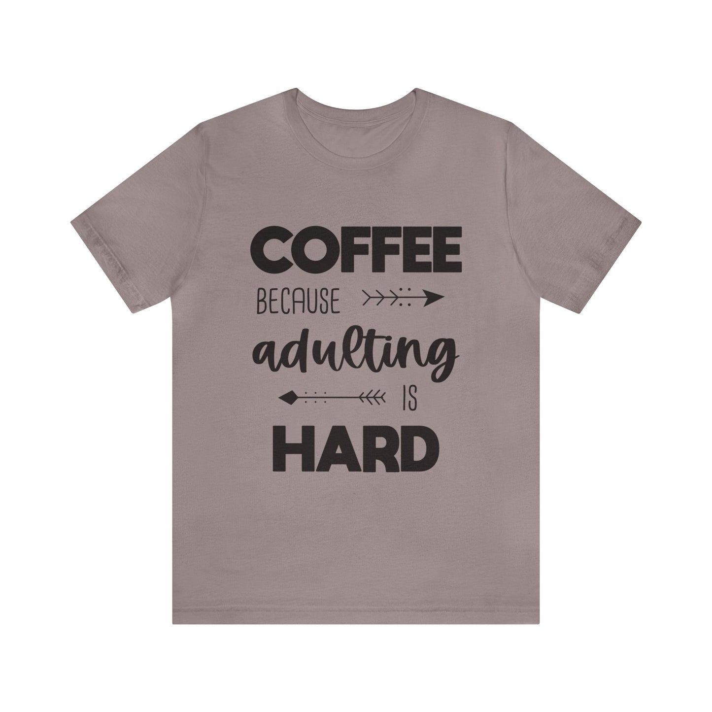 Adulting With Coffee Jersey Short Sleeve Tee (Unisex)