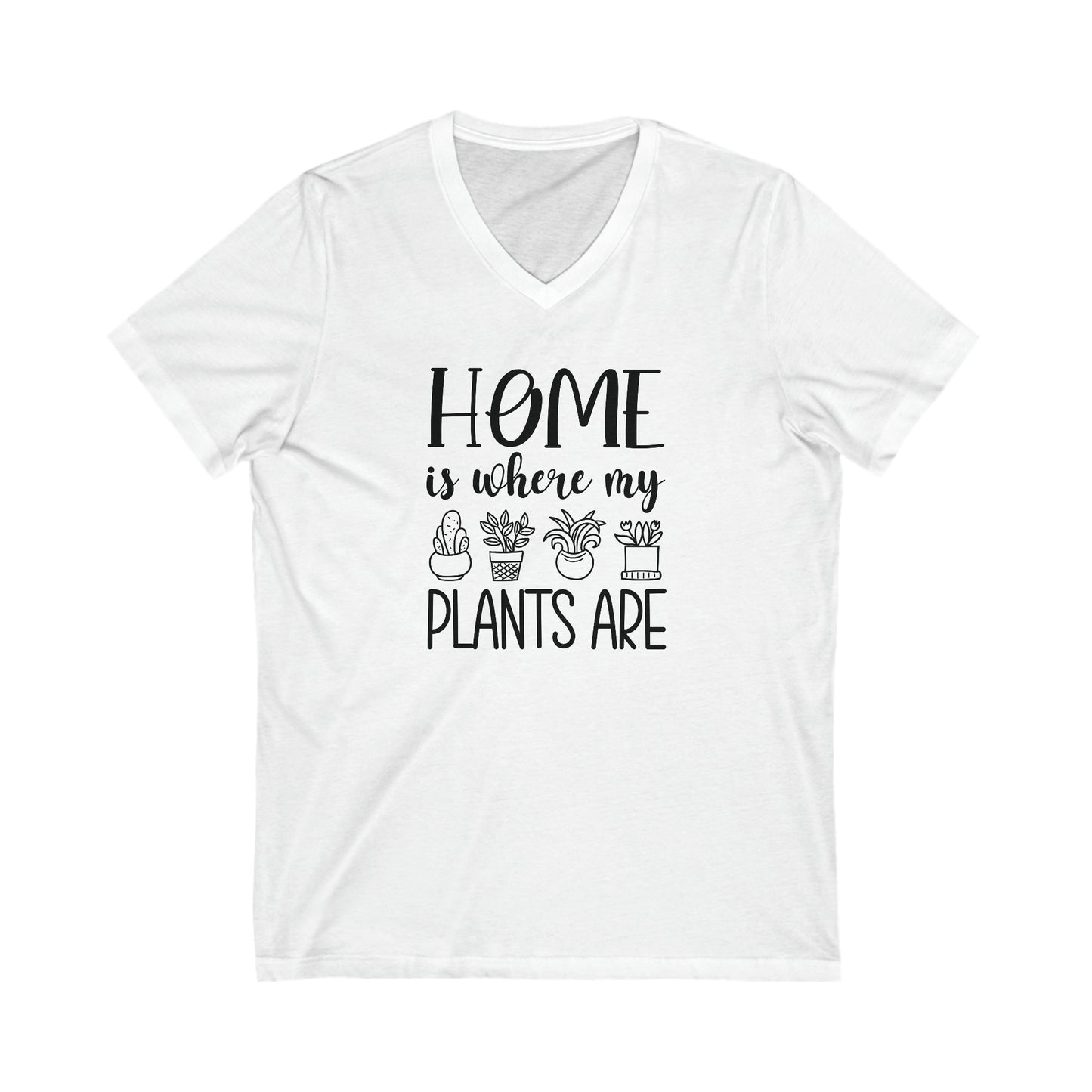 Plants Are Home Jersey Short Sleeve V-Neck Tee