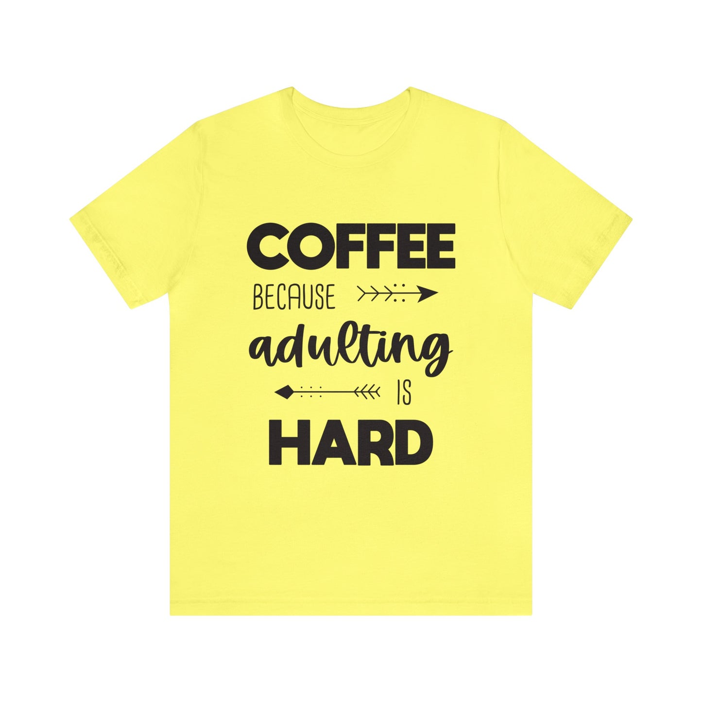 Adulting With Coffee Jersey Short Sleeve Tee (Unisex)