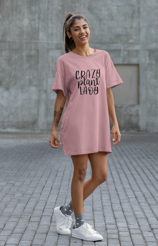 Crazy Plant Lady Spinner T-Shirt Dress
